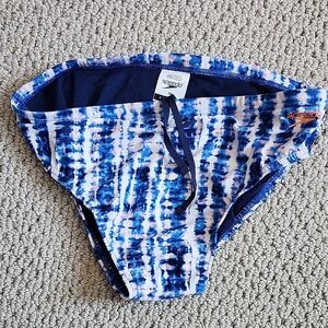 Speedo Navy and White Patterned Swim Briefs